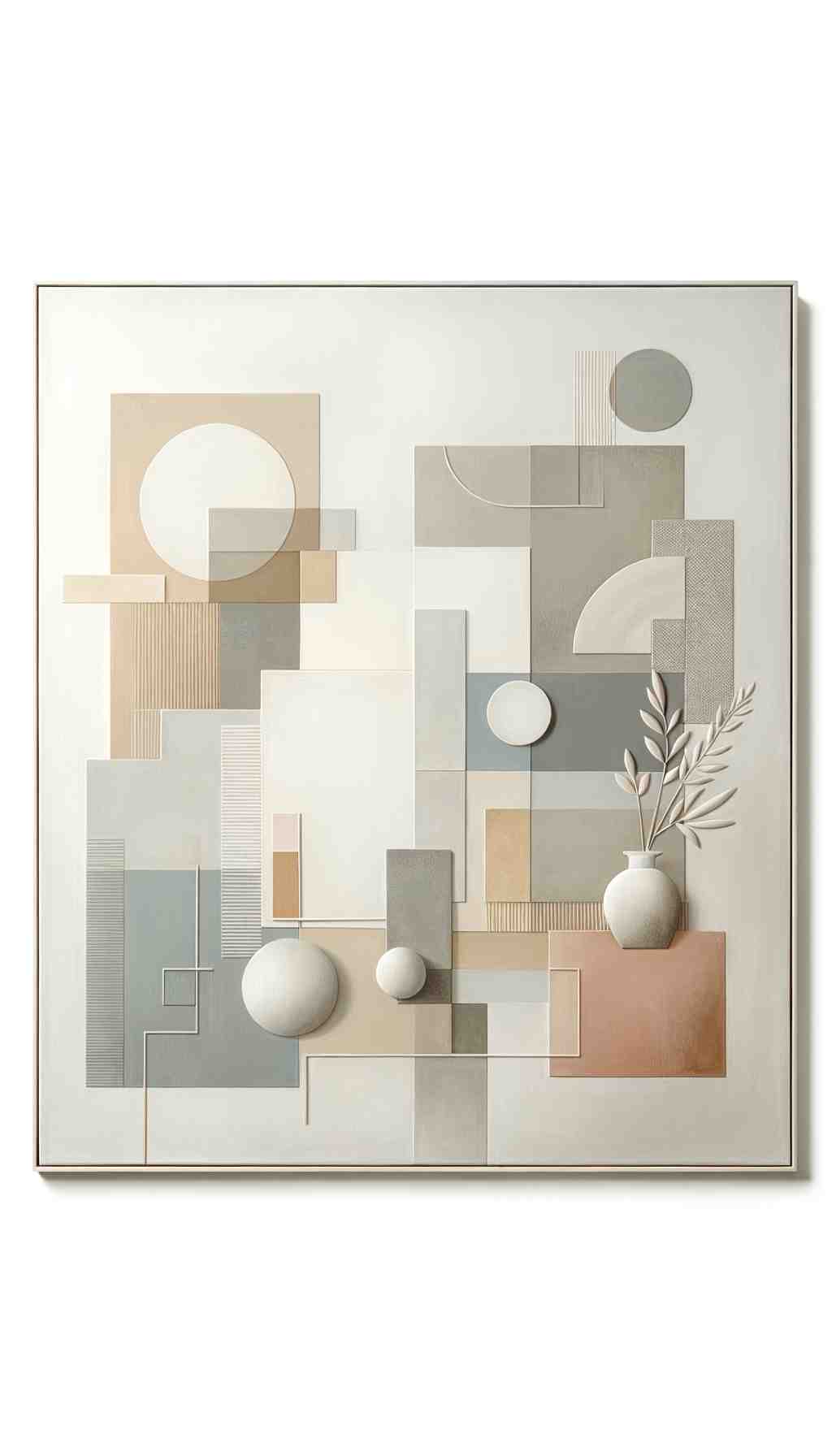 Serenity in Soft Tones: A Minimalist Abstract Painting - Wall Art Print