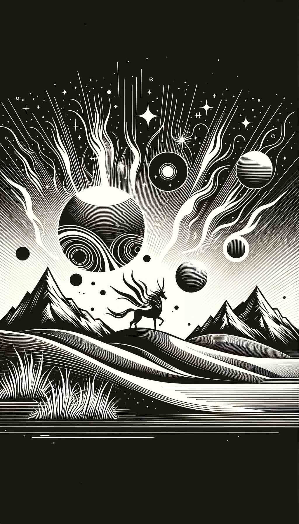Surreal Monochrome Landscape - Wall Art Print