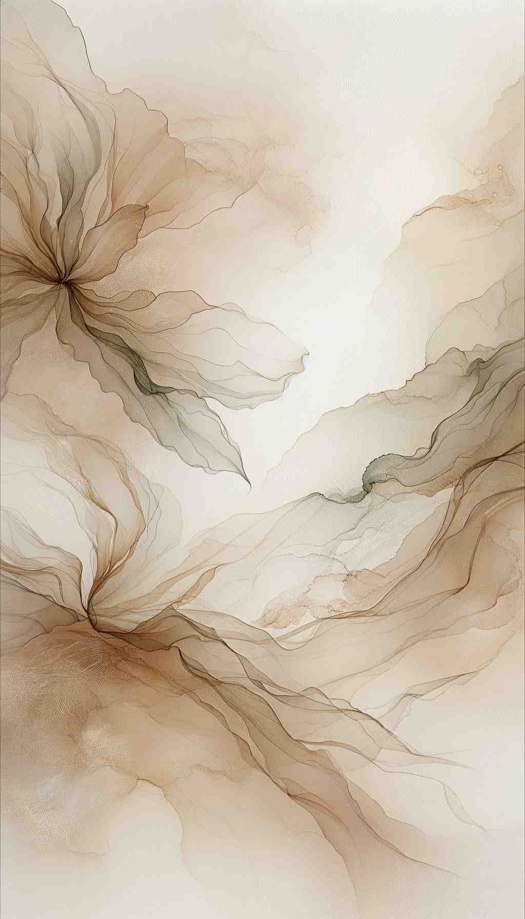 Natures Serenity: Delicate Earth Tone Abstract - Wall Art Print
