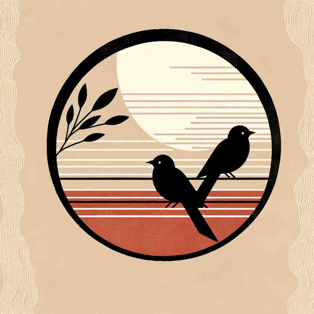 Black Birds and Textured Backdrop - Wall Art Print