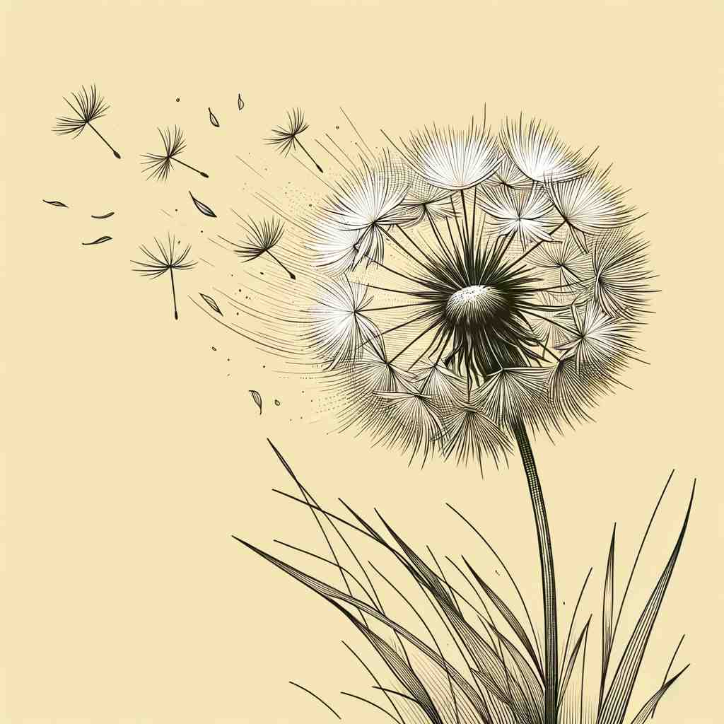 Fleeting Beauty: Minimalist Dandelion - Wall Art Print