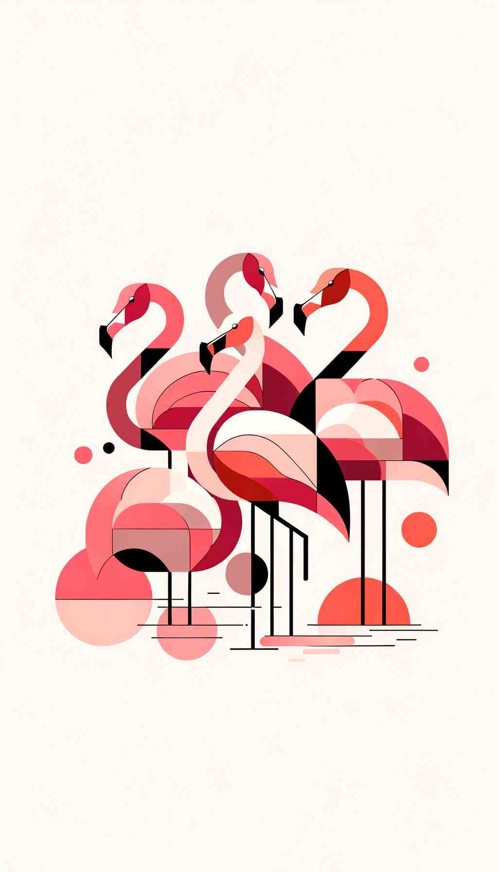 Flamingo Geometry - Wall Art Print