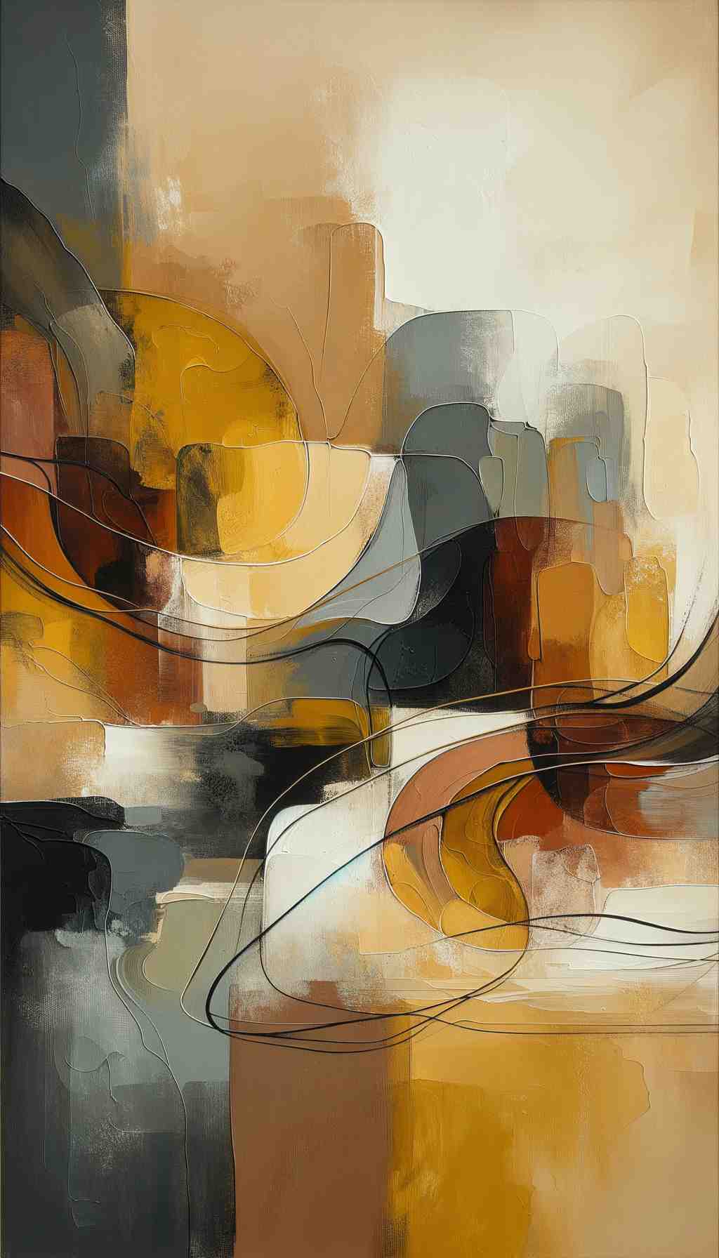 Earthy Harmony: An Abstract in Textured Minimalism - Wall Art Print