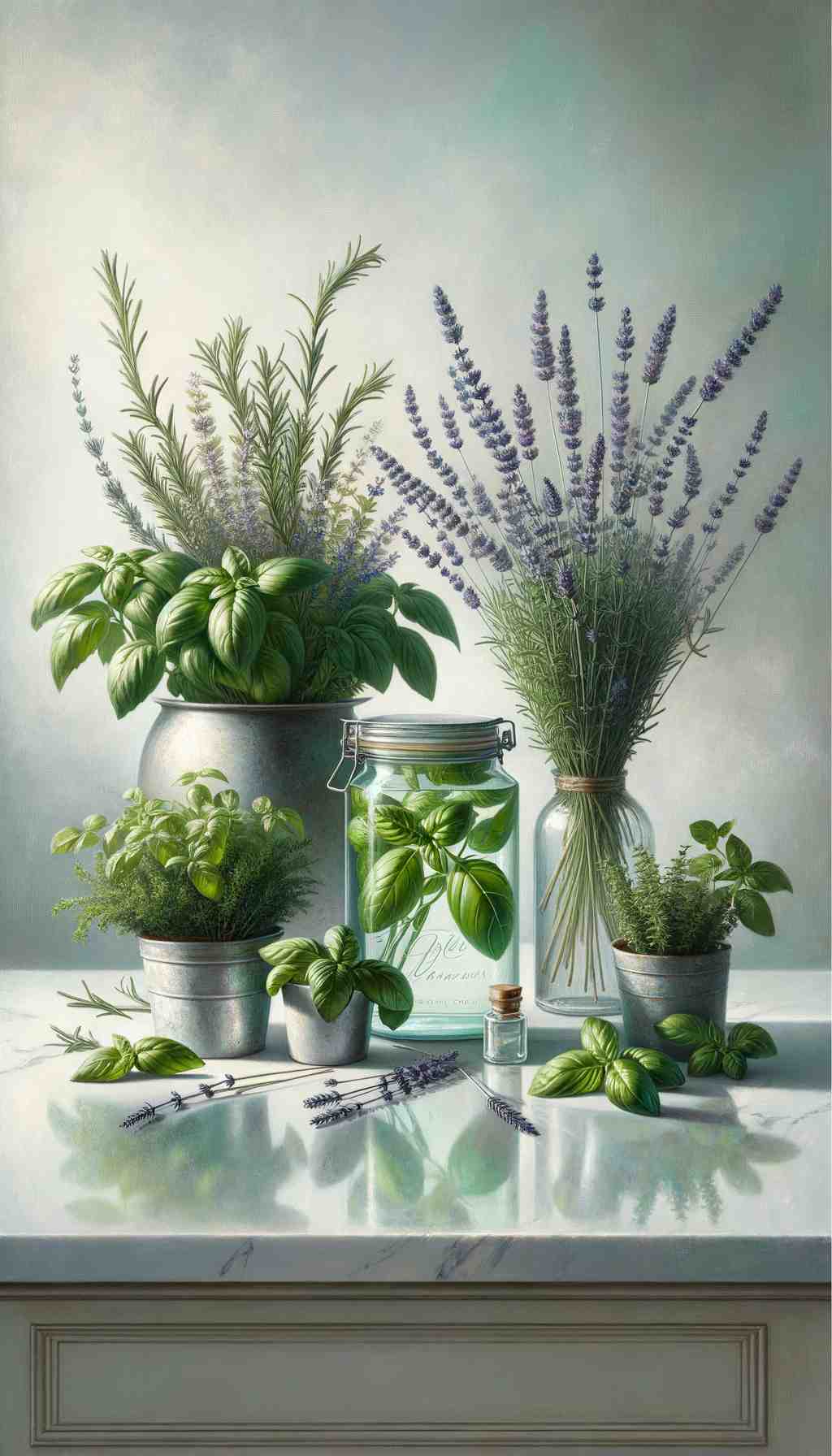 Herbal Tranquility: A Serene Still Life - Wall Art Print