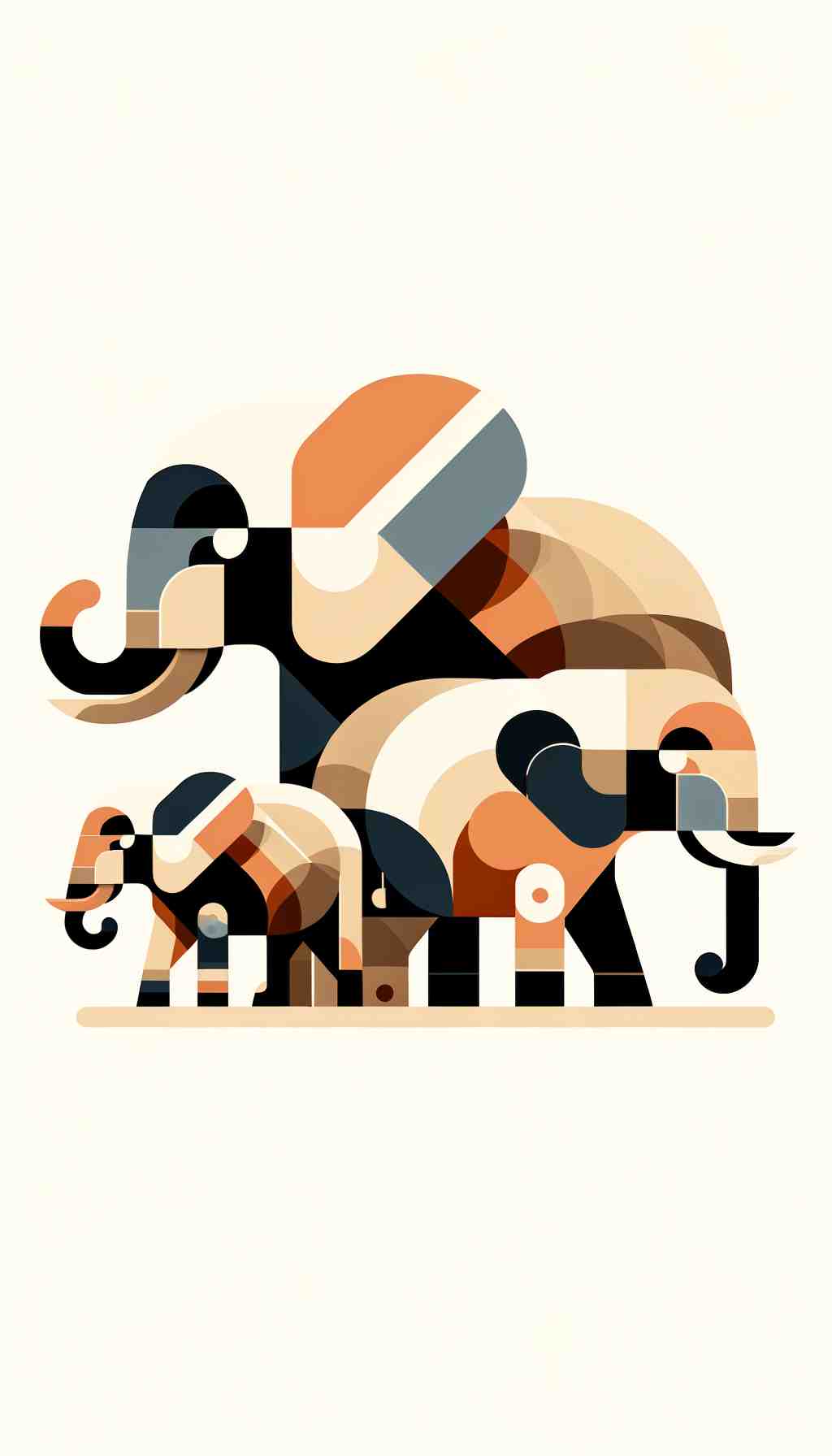 Stylized Elephant Geometry - Wall Art Print