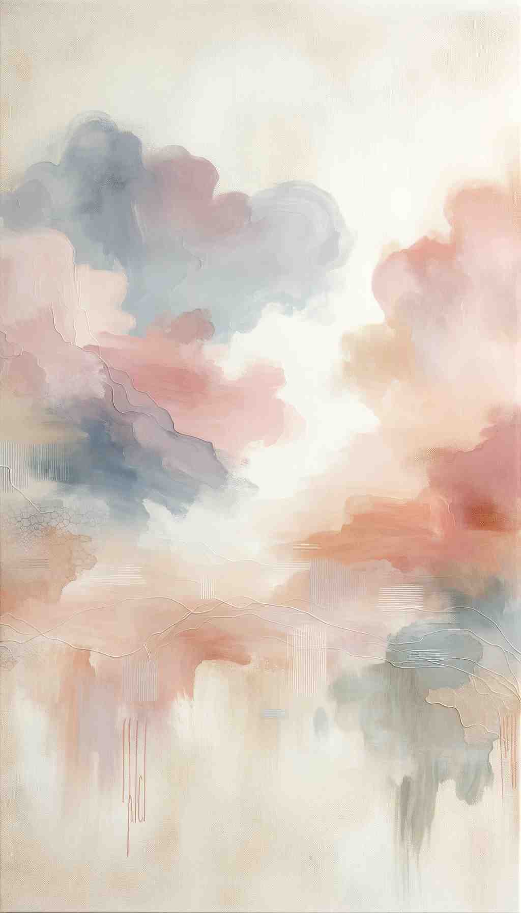 Pastel Serenity: Minimalist Abstract in Soft Hues - Wall Art Print