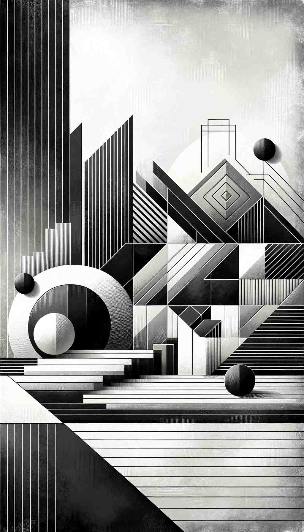 Minimalist Black and White Geometric Print - Wall Art Print