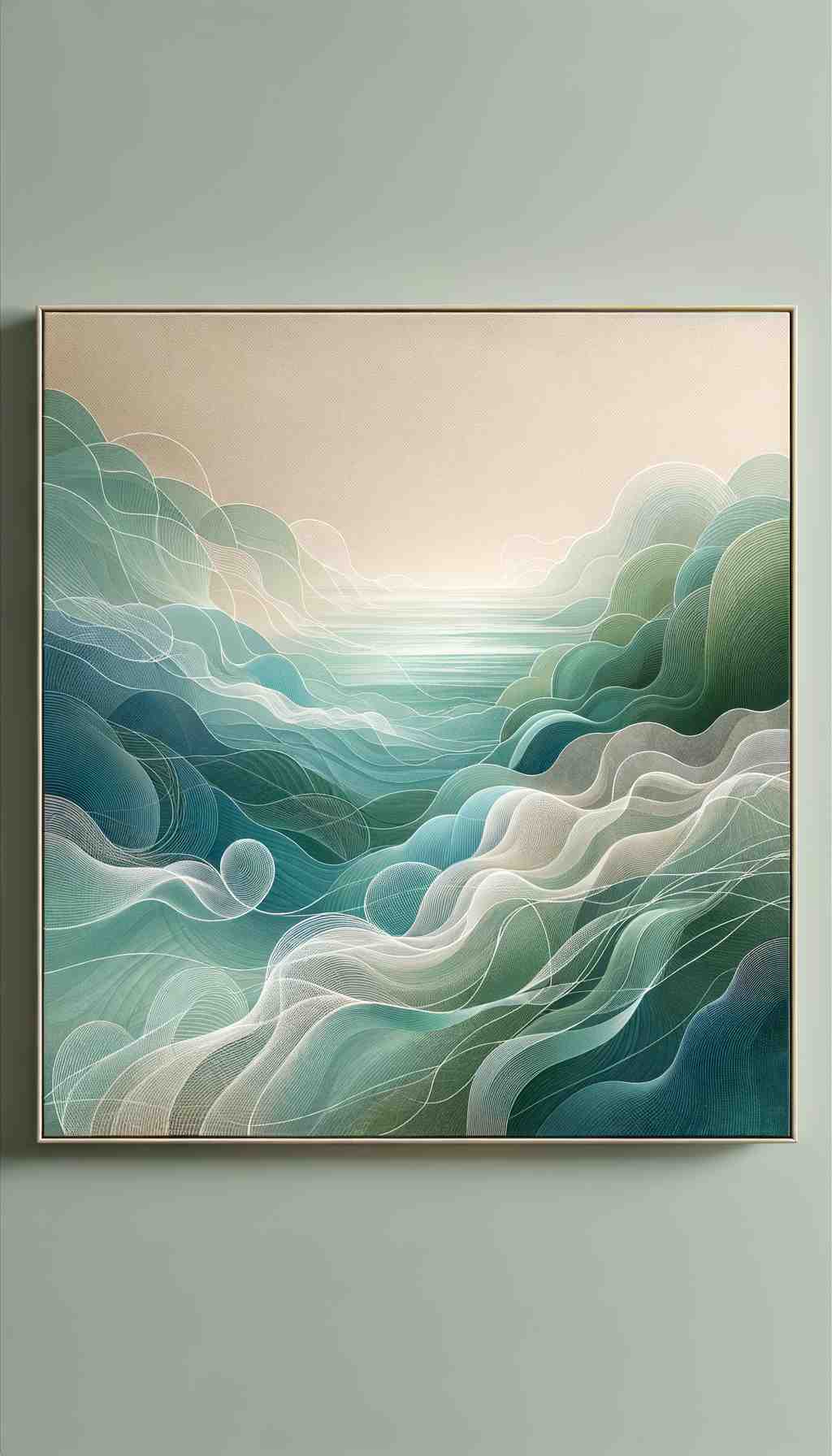 Tranquil Tides: An Abstract Seascapes in Teal and Green - Wall Art Print