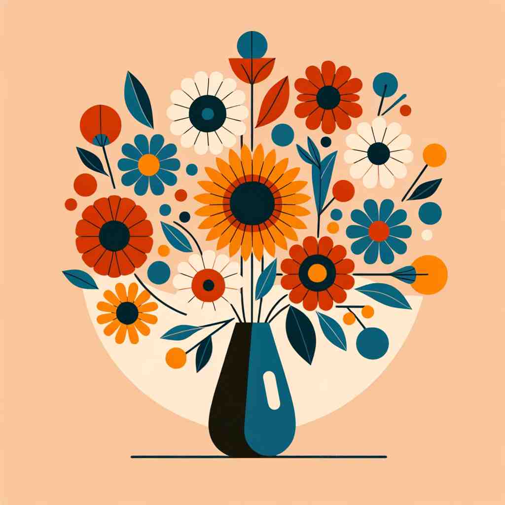 Complementary Flower Arrangement - Wall Art Print