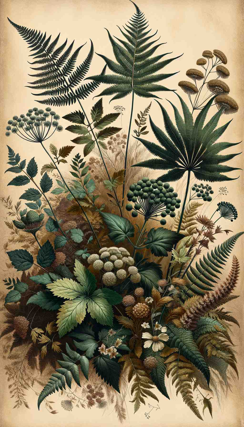 Vintage Botanical Tapestry - Wall Art Print