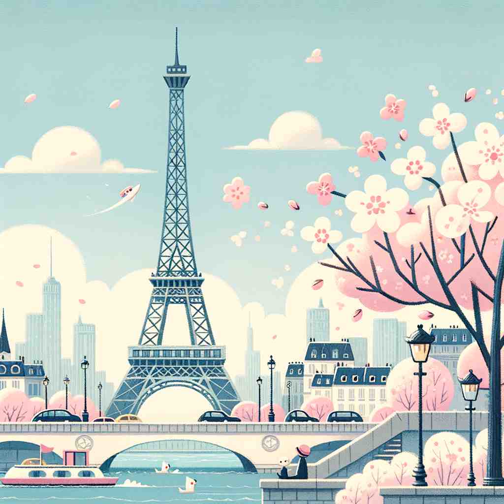 Cherry Blossom Paris - Wall Art Print
