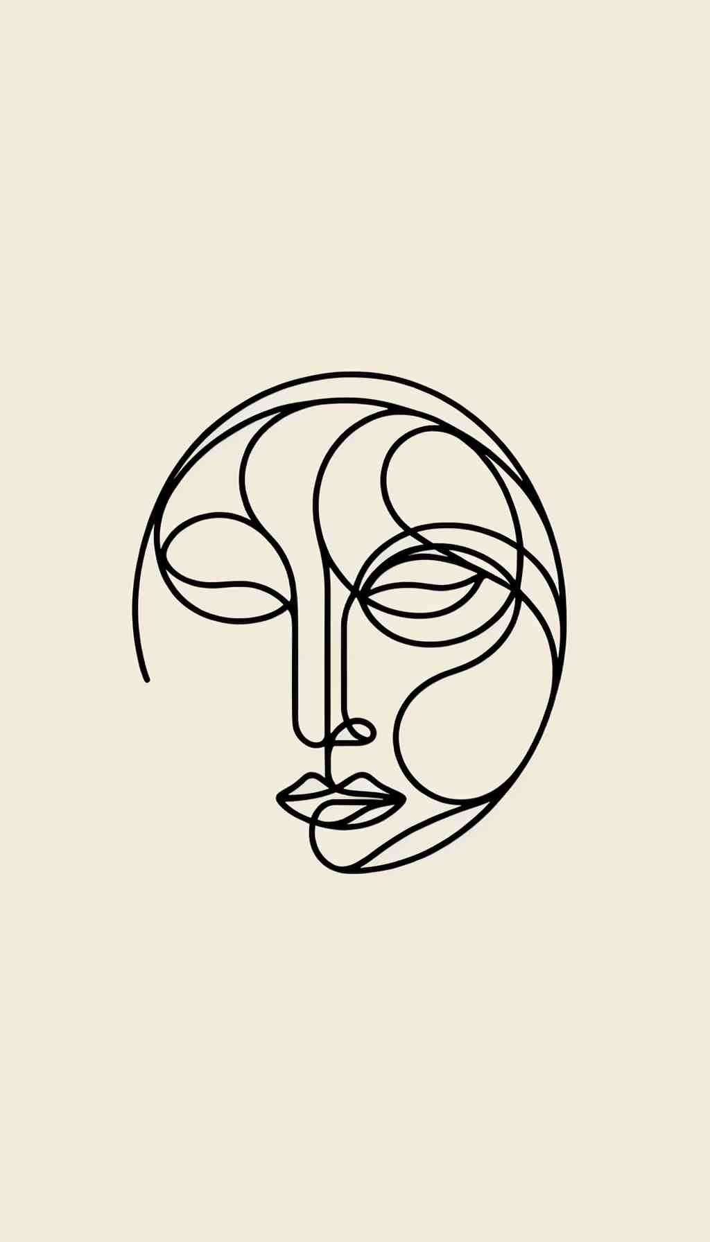 Minimalist Abstract Human Face Illustration - Wall Art Print