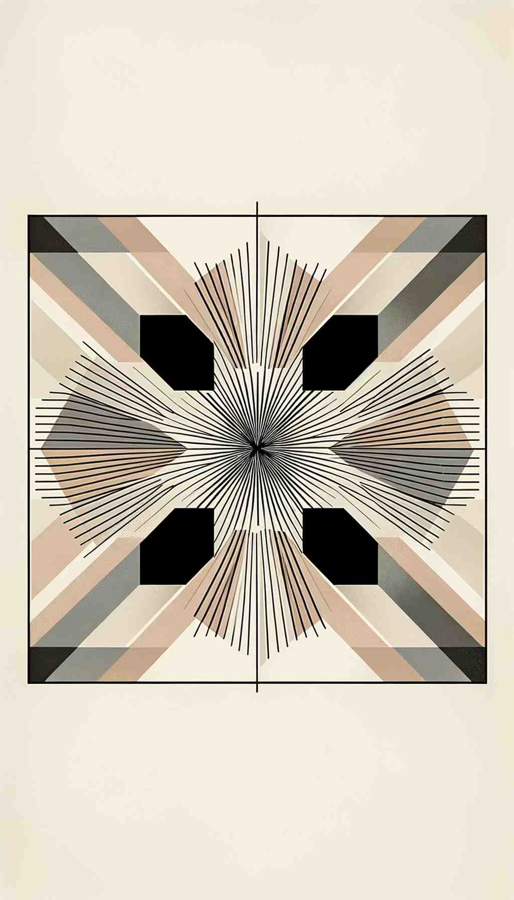 Symmetrical Serenity: A Mid-Century Modern Abstract Masterpiece - Wall Art Print