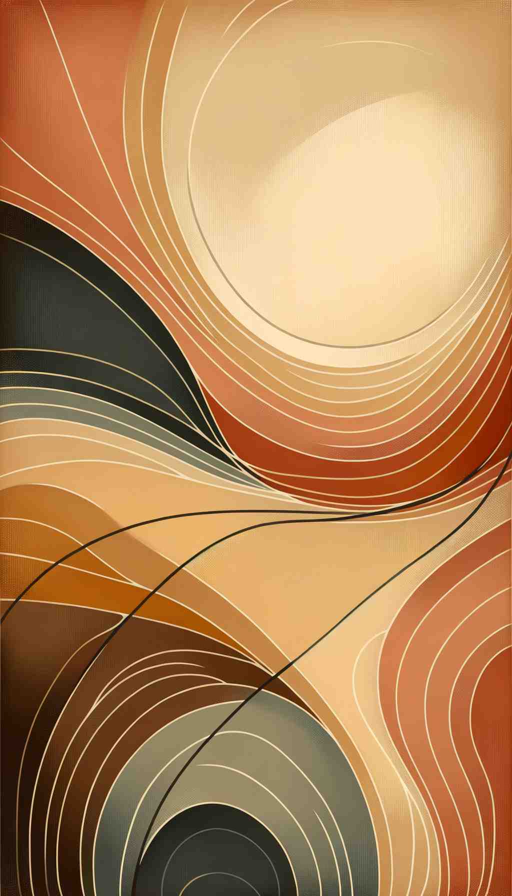 Harmony in Earthy Tones: An Abstract Expressionist Composition - Wall Art Print