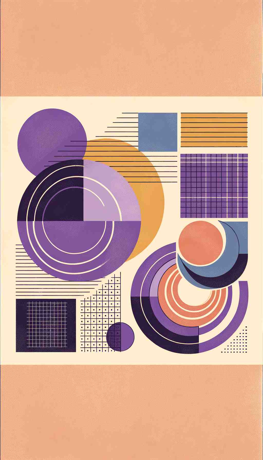 Purple and Orange Graphical Shapes - Wall Art Print