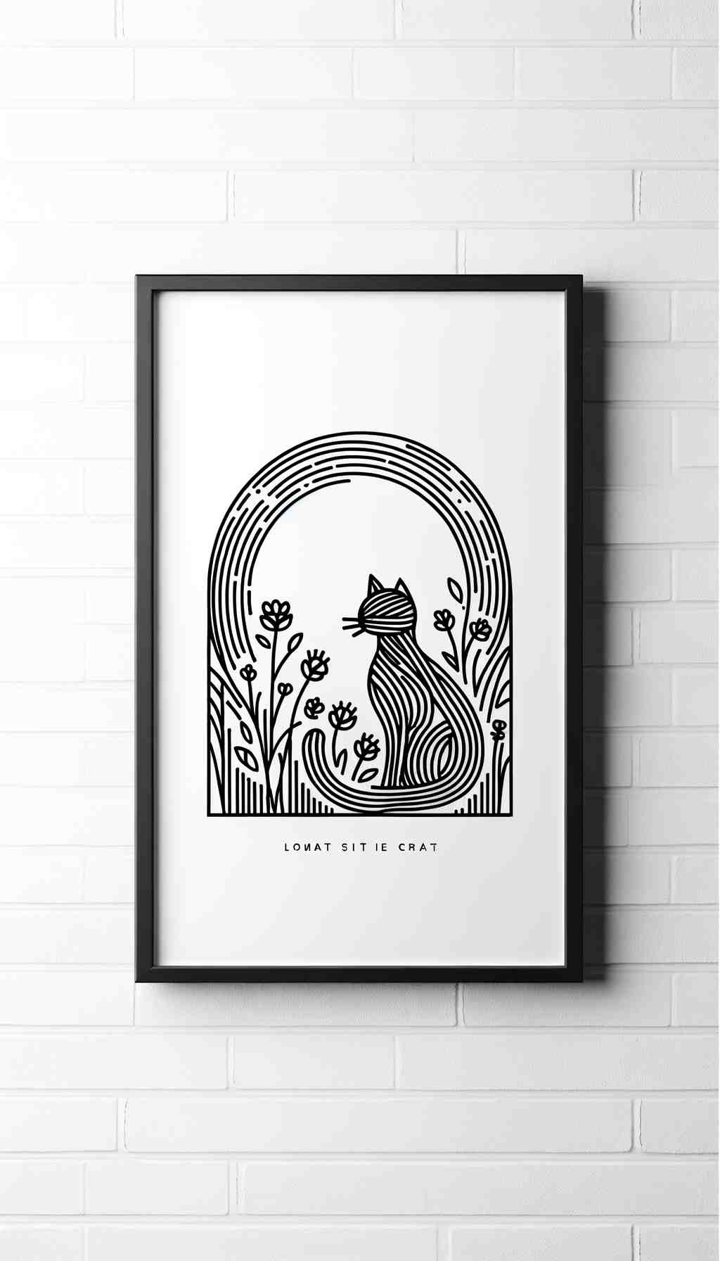 Elegant Feline Garden - Wall Art Print