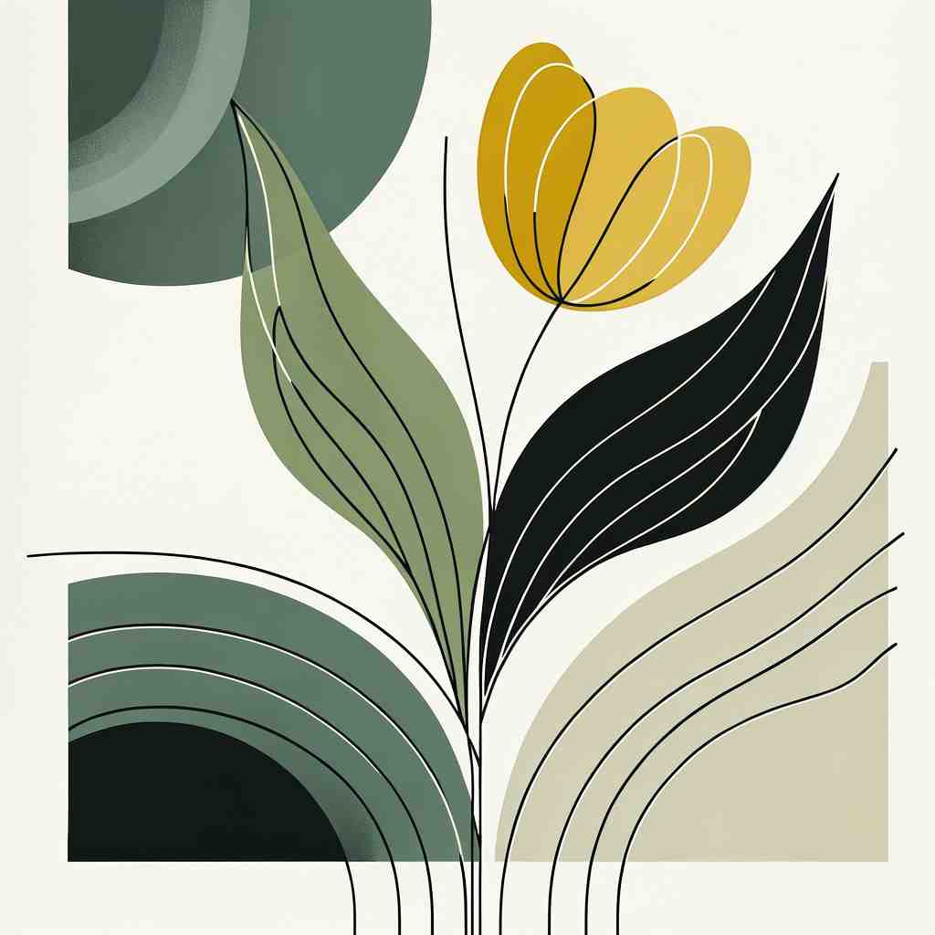 Abstract Tulip: A Modern Botanical Illustration - Wall Art Print