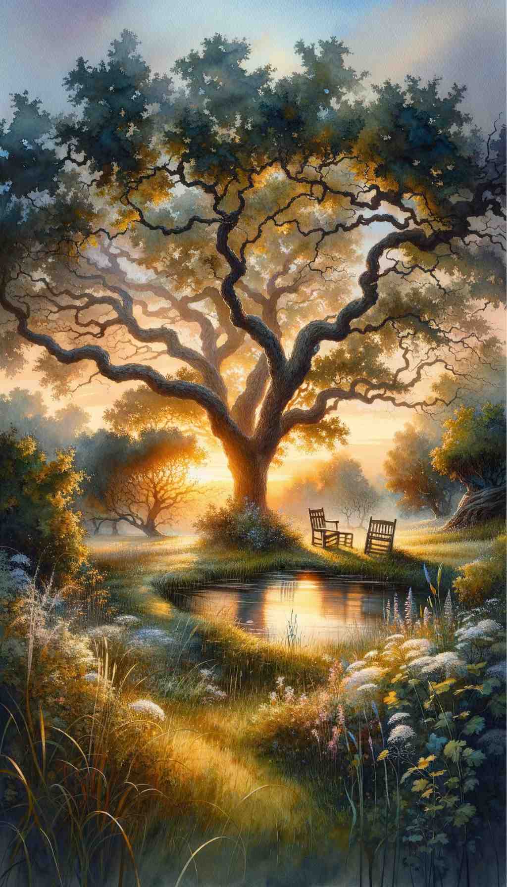 Sunset Serenity in the Garden - Wall Art Print