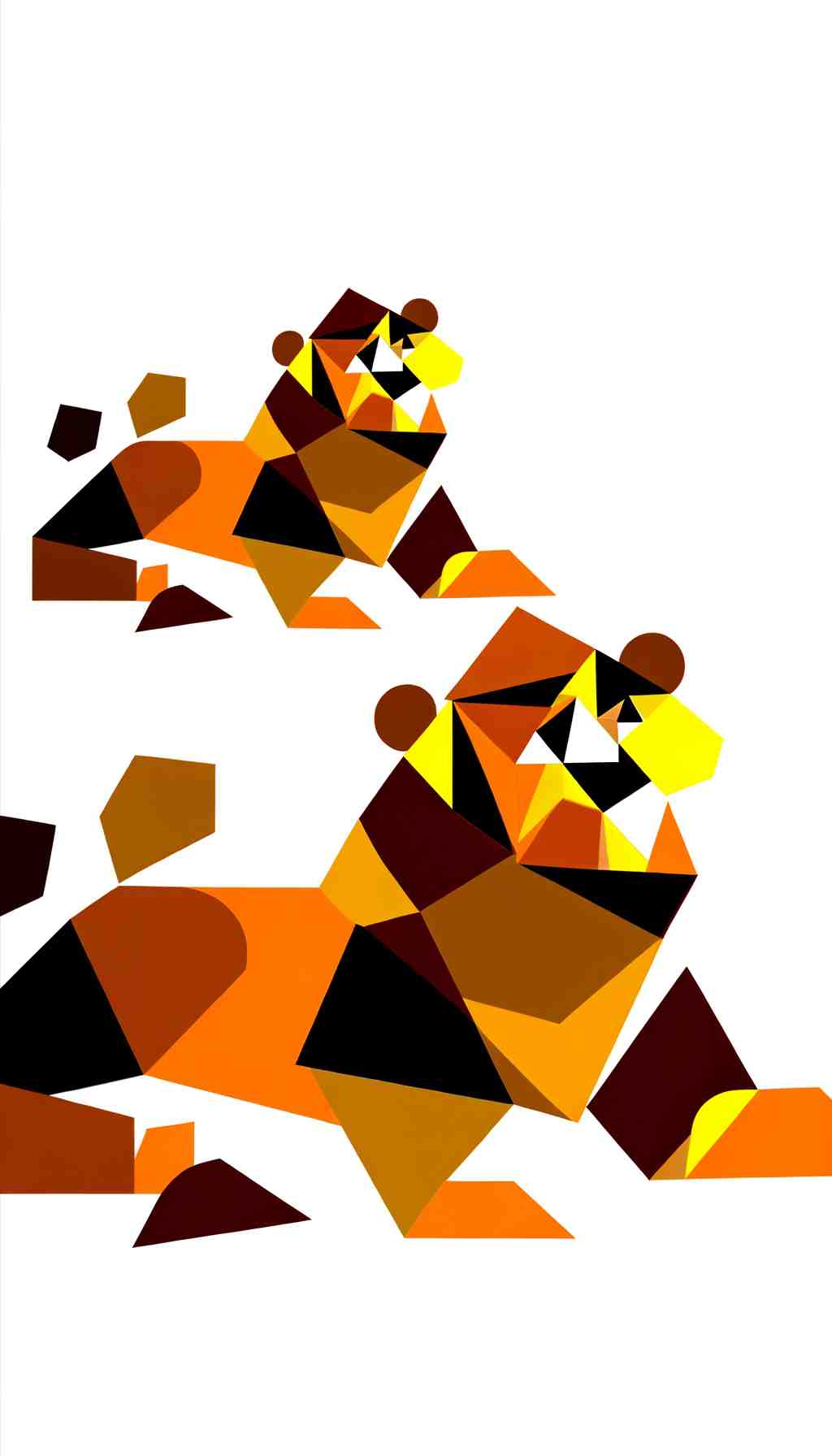 Lion Pride in Abstract Geometric Art - Wall Art Print