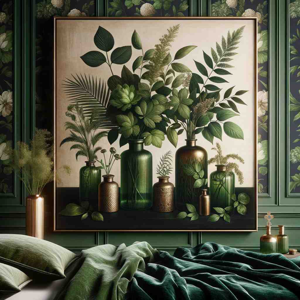 Elegant Botanical Harmony: A Still-Life Painting - Wall Art Print