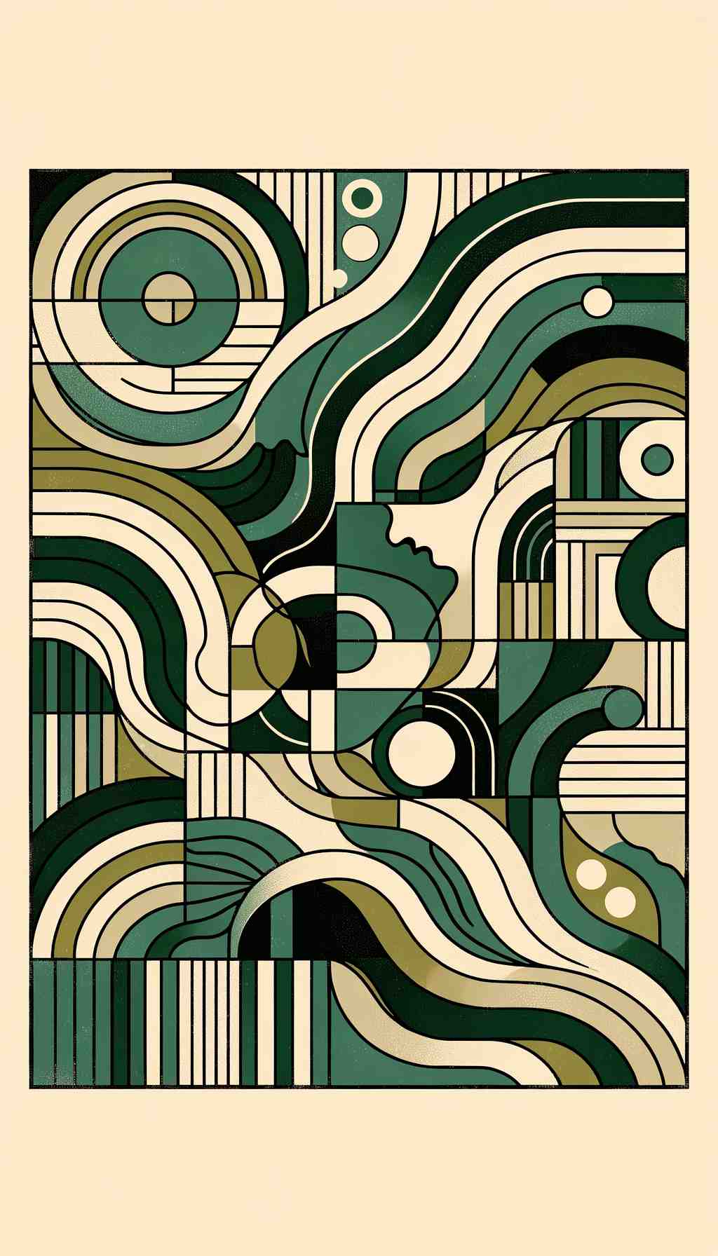 Trendy Boho Green Abstract HD Print - Wall Art Print